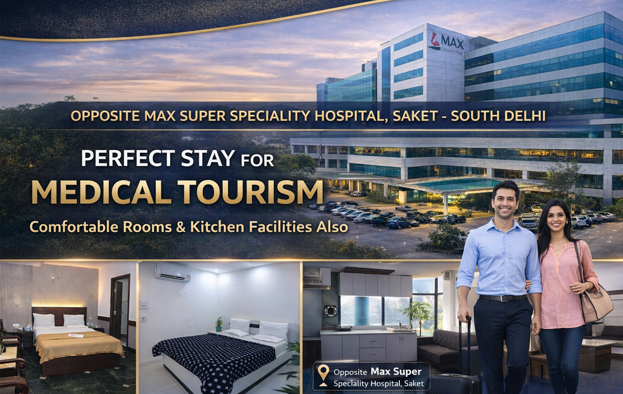 Hotel near max hospital saket, Delhi